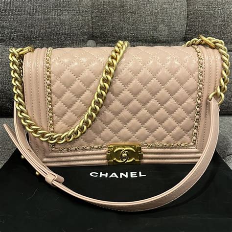 chanel boy nude|Chanel Quilted Boy Flapbag in Nude Pink w/Gold / RARE EUC.